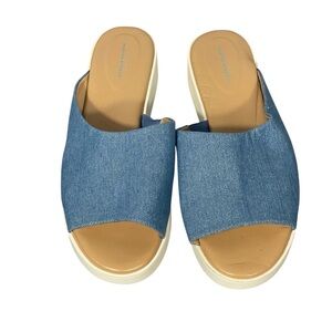 Easy Spirit Martha Stewart SE Francey2 Blue Sparkle Fabric Slide Sandal 9 WIDE